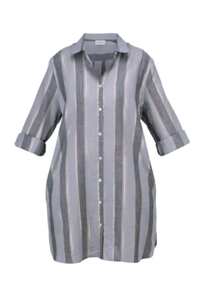 Robe chemise à motif gris sur fond gris clair