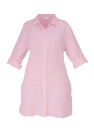 Robe chemise rose bonbon