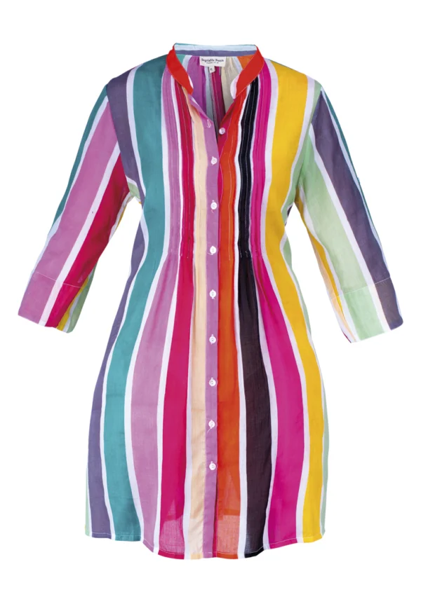 Robe chemise à rayure très colorés