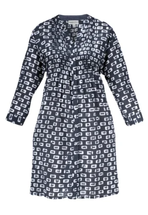 Robe-chemise à motif noir et blanc