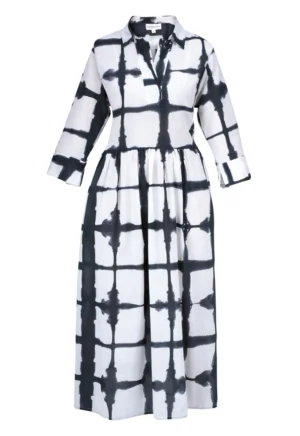 Robe longue noir et blanc