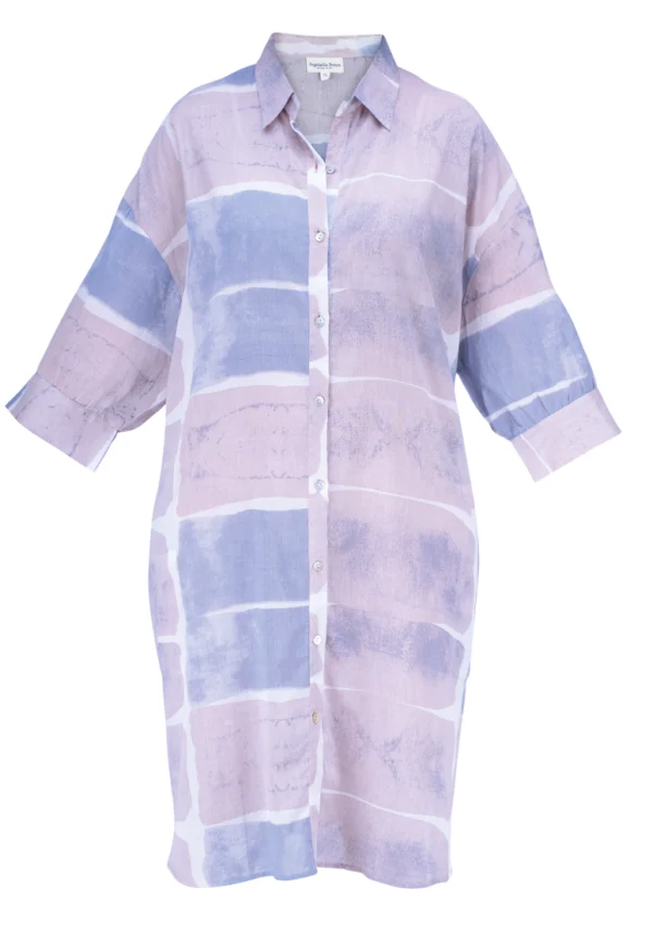 Robe rose pastel et bleu pastel