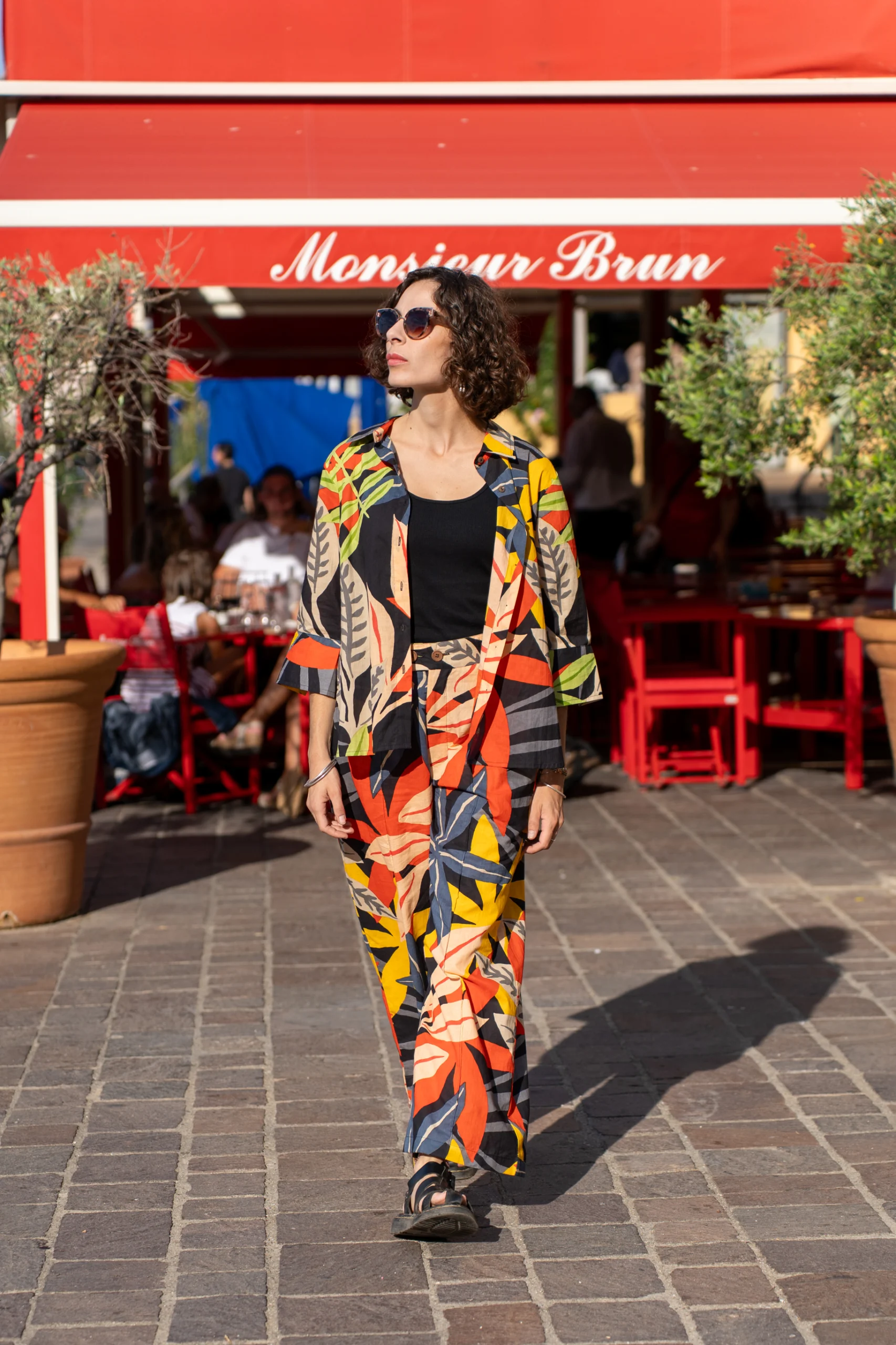 Pantalon femme imprimée à motifs géométrique Bagatelle France