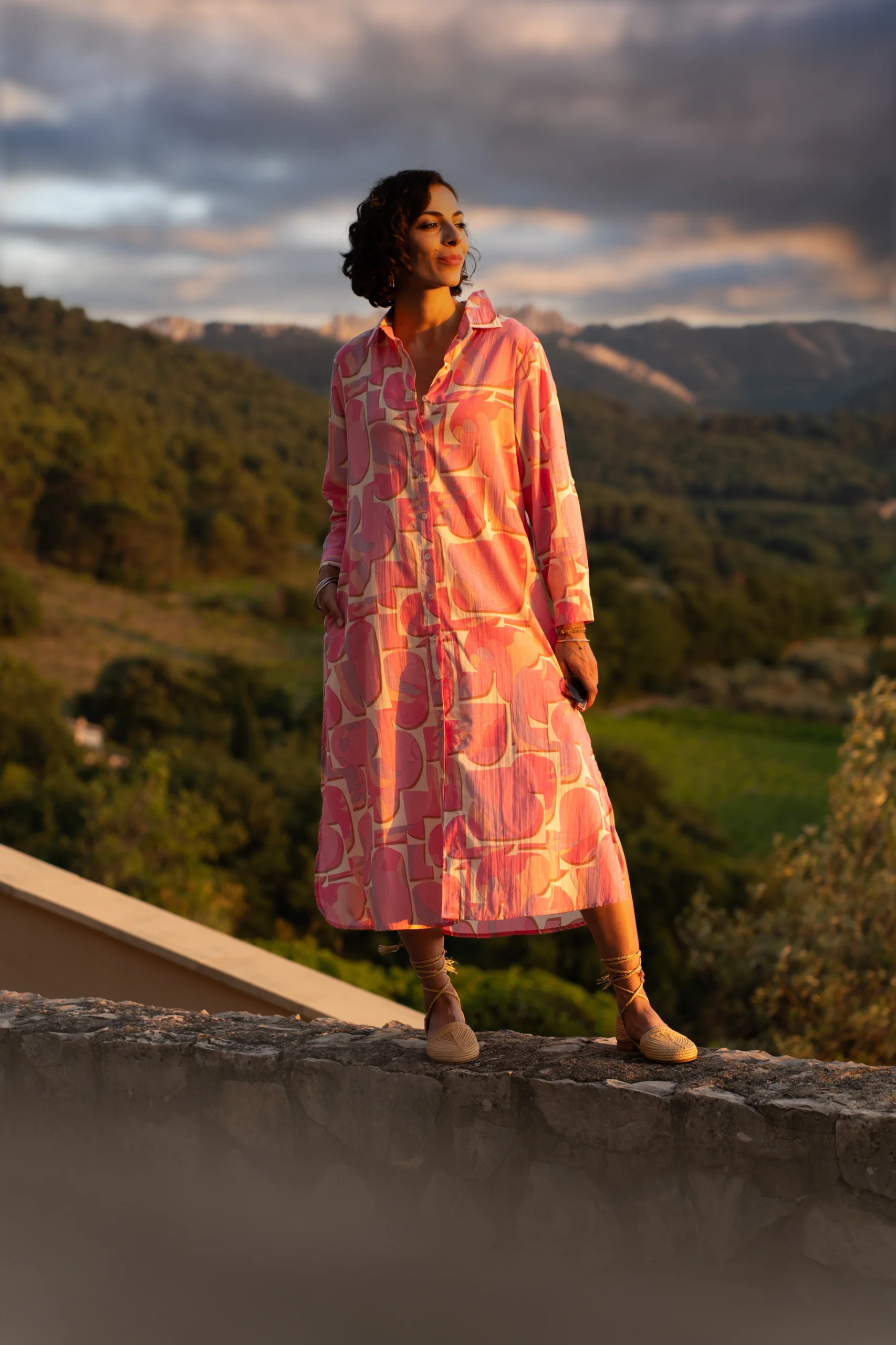 Robe chemise femme motifs géométrique colorées Bagatelle France